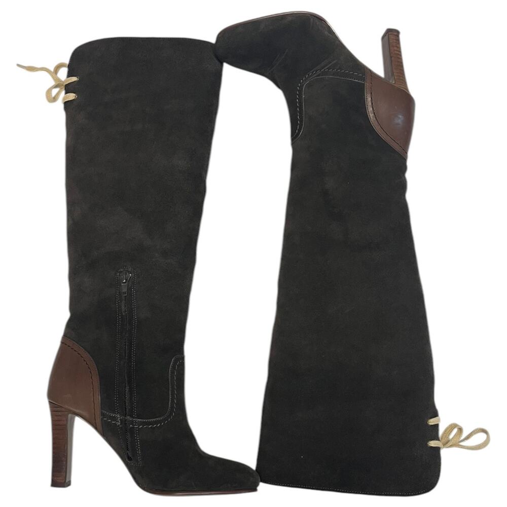 See By Cloe Boots Womens 37 7 Brown Suede Leather Knee High Tall Lara Designer - Picture 11 of 13